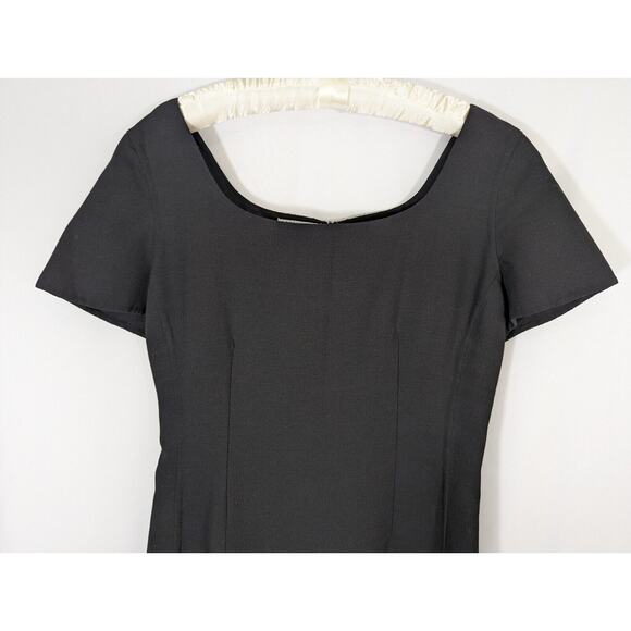 Barneys New York Womens Short Sleeve Solid Midi Dress Black Size 46/12 - Picture 3 of 12